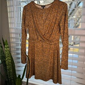 Lily Rose Mustard Floral Long Sleeve Dress